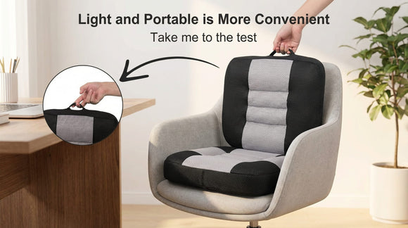 Car Booster Seat Cushion Heightening Height Boost Mat Breathable Mesh Portable Car Seat Pad Angle Lift Seat for Car Office Home (Black)