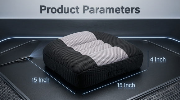 Car Booster Seat Cushion Heightening Height Boost Mat Breathable Mesh Portable Car Seat Pad Angle Lift Seat for Car Office Home (Black)