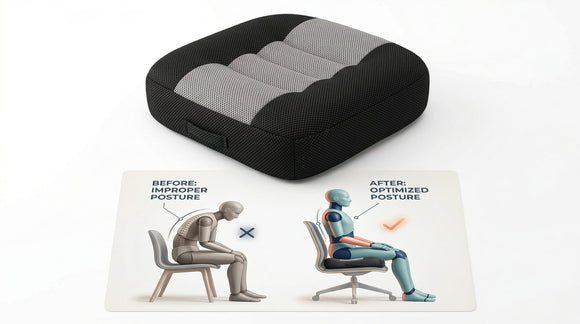 Car Booster Seat Cushion Heightening Height Boost Mat Breathable Mesh Portable Car Seat Pad Angle Lift Seat for Car Office Home (Black)