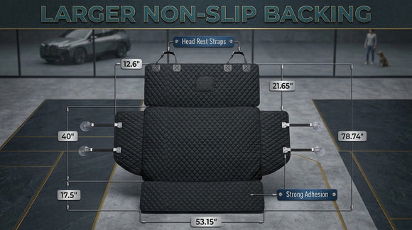 SUV Cargo Liner for Dogs Waterproof Pet Cargo Cover Dog Seat Mat for SUVs Sedans Vans with Bumper Flap Protector Non-Slip Large Size Universal Fit Black