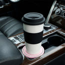 2 Pack Bling Cup Holder Insert Coasters 2.75 Inch Soft Crystal Rhinestone Rubber Pad Set Round Auto Drink Coaster Car Interior Accessories (Pink)-3