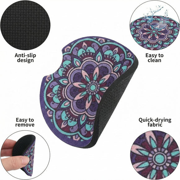 Car Cup Drink Holder Coaster 2 Pack Car Coasters for Cup Holders Cute Vehicle Accessories for Women and Girl (Mandala)