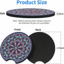 Car Cup Drink Holder Coaster 2 Pack Car Coasters for Cup Holders Cute Vehicle Accessories for Women and Girl (Mandala)-3
