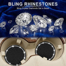 Car Cup Holder Coaster Insert 2 Pack Universal Auto Anti Slip Bling Crystal Rhinestone Car Interior Accessories-Black-7