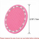 Bling Car Coasters 2 Pack PVC Car Cup Holder Insert Coaster - Anti Slip Universal Vehicle Interior Accessories Crystal Glitter Cup Mats for Women and Men (2.75 Diameter Pink)-2