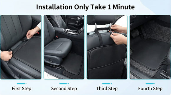 Premium Car Seat Cushion Driver Cushion with Comfort Memory Foam & Non-Slip Rubber Bottom Car Seat Pad Works with 95% of Vehicles and Office Chair or Home (Black)