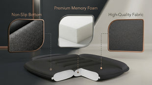 Premium Car Seat Cushion Driver Cushion with Comfort Memory Foam & Non-Slip Rubber Bottom Car Seat Pad Works with 95% of Vehicles and Office Chair or Home (Black)