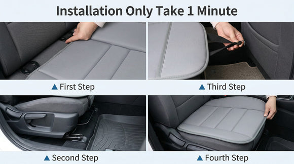 Premium Car Seat Cushion Driver Seat Cushion with Comfort Memory Foam & Non-Slip Rubber Bottom Car Seat Pad Works with 95% of Vehicles and Office Chair or Home (Gray)