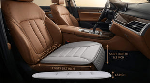 Premium Car Seat Cushion Driver Seat Cushion with Comfort Memory Foam & Non-Slip Rubber Bottom Car Seat Pad Works with 95% of Vehicles and Office Chair or Home (Gray)