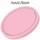 4 Pack Bling Car Coasters 2.75 Inch Bling Crystal Rhinestone Soft Rubber Universal Anti-Slip Glitter Cup Mats Auto Drink Coaster Car Interior Decoration Accessories for Women or Girl (Pink)-6