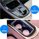 4 Pack Bling Car Coasters 2.75 Inch Bling Crystal Rhinestone Soft Rubber Universal Anti-Slip Glitter Cup Mats Auto Drink Coaster Car Interior Decoration Accessories for Women or Girl (Pink)-5