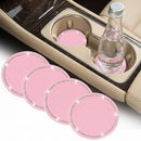 4 Pack Bling Car Coasters 2.75 Inch Bling Crystal Rhinestone Soft Rubber Universal Anti-Slip Glitter Cup Mats Auto Drink Coaster Car Interior Decoration Accessories for Women or Girl (Pink)-4