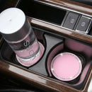 4 Pack Bling Car Coasters 2.75 Inch Bling Crystal Rhinestone Soft Rubber Universal Anti-Slip Glitter Cup Mats Auto Drink Coaster Car Interior Decoration Accessories for Women or Girl (Pink)-2