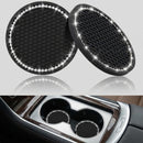 yousheng 2PCS Bling Car Cup Coaster Universal Vehicle Bling Holder Insert 2.75 inch Rhinestone Anti Slip Silicone Insert Suitable for Most Car Interior Best Gift Car Bling for Women Black 2 Pack-8