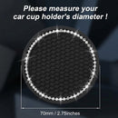 yousheng 2PCS Bling Car Cup Coaster Universal Vehicle Bling Holder Insert 2.75 inch Rhinestone Anti Slip Silicone Insert Suitable for Most Car Interior Best Gift Car Bling for Women Black 2 Pack-4