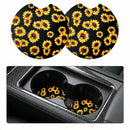 2 Pack Car Coasters for Drinks Absorbent - 2.75 Inch Cute Car Cup Holder Coasters for Women Removable Cup Holder Coaster for Your Car Car Interior Accessories for Women & Girls (Sunflower)-1