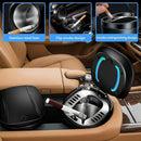 Car Ashtray with Lid Smell Proof Smokeless Ashtray Mini Car Trash Can Detachable Stainless Steel Ash Tray with Lid and LED Blue Light-5