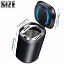 Car Ashtray with Lid Smell Proof Smokeless Ashtray Mini Car Trash Can Detachable Stainless Steel Ash Tray with Lid and LED Blue Light-3