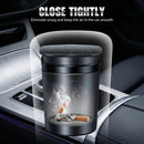 Car Ashtray with Lid Smell Proof Smokeless Ashtray Mini Car Trash Can Detachable Stainless Steel Ash Tray with Lid and LED Blue Light-2