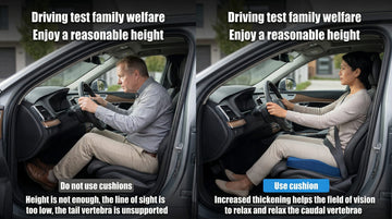 Car Booster Seat Cushion Raise The Height for Short People Driving Hip (Tailbone) and Lower Cack Fatigue Relief Suitable for Trucks Cars SUVs Office Chairs Wheelchairs (Pure Black) - 0