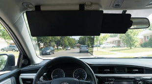 Polarized Sun Visor for Car Upgraded UV400 Car Sun Visor Extension with PC Lens and Side Sunshade Anti-Glare Visor for Safe Driving (No Zipper)