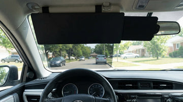 Polarized Sun Visor for Car Upgraded UV400 Car Sun Visor Extension with PC Lens and Side Sunshade Anti-Glare Visor for Safe Driving (No Zipper)