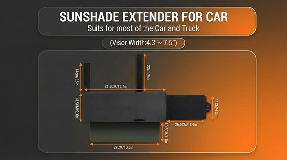 Polarized Sun Visor for Car Upgraded UV400 Car Sun Visor Extension with PC Lens and Side Sunshade Anti-Glare Visor for Safe Driving (No Zipper)