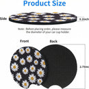 Car Cup Drink Holder Coaster 2 Pack Car Coasters for Cup Holders Cute Vehicle Accessories for Women and Girl (Daisy)-6