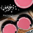 2PCS Bling Car Cup Coaster 2.75 Inch Auto Cup Holder Insert Coasters Silicone Anti-Slip Crystal Rhinestone Drink Mat Universal Vehicle Interior Accessories for Women Girls (Pink)-6