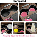2PCS Bling Car Cup Coaster 2.75 Inch Auto Cup Holder Insert Coasters Silicone Anti-Slip Crystal Rhinestone Drink Mat Universal Vehicle Interior Accessories for Women Girls (Pink)-2