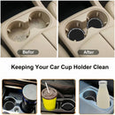 2PCS Bling Car Cup Coaster 2.75 Inch Auto Cup Holder Insert Coasters Silicone Anti-Slip Crystal Rhinestone Drink Mat Universal Vehicle Interior Accessories for Women Girls (Black)-7