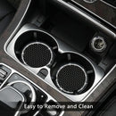 2PCS Bling Car Cup Coaster 2.75 Inch Auto Cup Holder Insert Coasters Silicone Anti-Slip Crystal Rhinestone Drink Mat Universal Vehicle Interior Accessories for Women Girls (Black)-1
