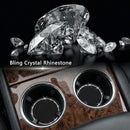 2PCS Bling Car Cup Coaster 2.75 Inch Auto Cup Holder Insert Coasters Silicone Anti-Slip Crystal Rhinestone Drink Mat Universal Vehicle Interior Accessories for Women Girls (Black)-2