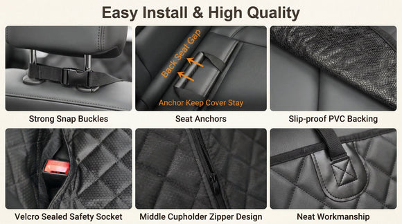Dog Car Seat Cover for Back Seat Cover Non Stick Fur Rear Seat Protector for Pet Nonslip Waterproof Durable Universal Fit Interior Backseat Covers for Auto Van SUV