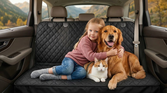 Dog Car Seat Cover for Back Seat Cover Non Stick Fur Rear Seat Protector for Pet Nonslip Waterproof Durable Universal Fit Interior Backseat Covers for Auto Van SUV