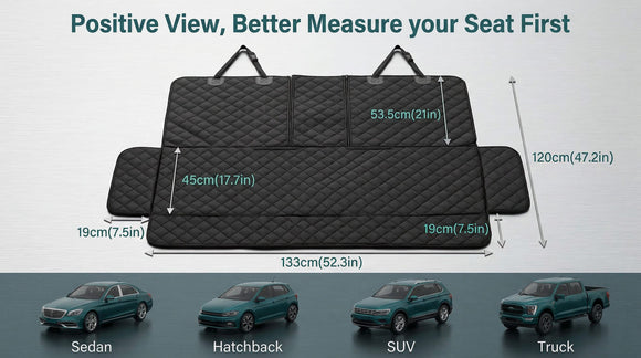 Dog Car Seat Cover for Back Seat Cover Non Stick Fur Rear Seat Protector for Pet Nonslip Waterproof Durable Universal Fit Interior Backseat Covers for Auto Van SUV