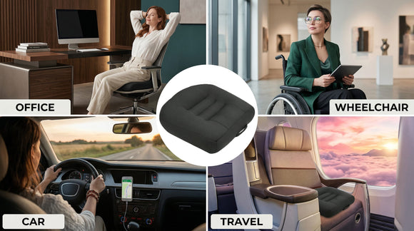 Car Booster Seat Cushion Heightening Height Boost Mat Breathable Mesh Portable Car Seat Pad Fatigue Relief Suitable for Trucks Cars SUVs Office Chairs Wheelchairs(Black)