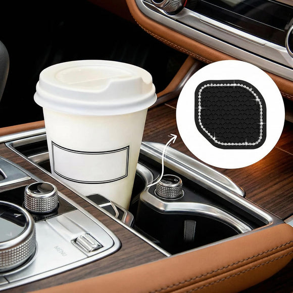 4 Pcs Bling Car Coasters Cup Holder Coasters for Car Cup Holder Inserts Compatible with Wrangler 2018-2022 Jl Jlu 2020-2022 Gladiator Jt Cup Mat Pad Interior Decoration Accessories 2 Styles