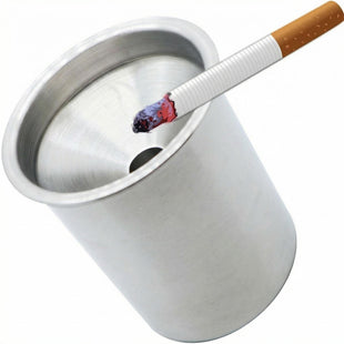 Car Ashtray with Lid Smell Proof Smokeless Auto Ashtray Ash Tray for Car Cup Holder Portable Windproof for Outdoor Stainless Steel Smoking Accessories for Office Home Use (AA)