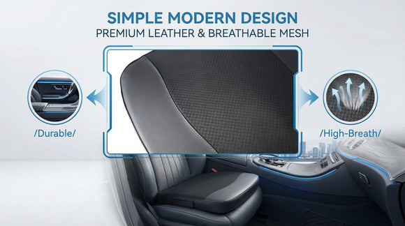 Car Seat Cushion Comfort Memory Foam Car Cushions for Driving - Sciatica & Lower Back Pain Relief Driver Seat Pillow for Auto Office Chair Wheelchair - Black
