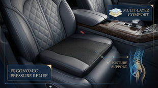 Car Seat Cushion Comfort Memory Foam Car Cushions for Driving - Sciatica & Lower Back Pain Relief Driver Seat Pillow for Auto Office Chair Wheelchair - Black