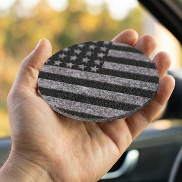 Car Cup Holder CoastersCute Car Accessories for Women and Lady2 Pack 2.95inchUniversal Non Slip Cup Holder Insert Coaster (Gray Flag)