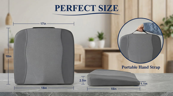 Car Seat Cushion Comfort Memory Foam Car Cushions for Driving - Sciatica & Lower Back Pain Relief Driver Seat Pillow for Auto Office Chair Wheelchair - Dark Grey