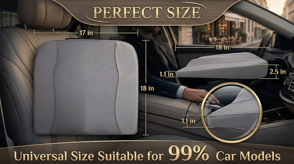 Car Seat Cushion Comfort Memory Foam Car Cushions for Driving - Sciatica & Lower Back Pain Relief Driver Seat Pillow for Auto Office Chair Wheelchair - Gray