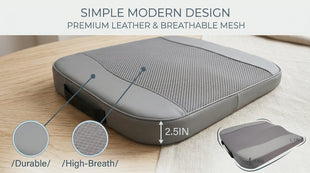 Car Seat Cushion Comfort Memory Foam Car Cushions for Driving - Sciatica & Lower Back Pain Relief Driver Seat Pillow for Auto Office Chair Wheelchair - Gray