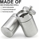Stainless Steel Auto Ashtrays with Lid Car Ashtray Smell Proof Portable Smokeless Detachable Windproof Extinguished Butt Bucket Ash Tray for Car Cup Holder (Silver)-6