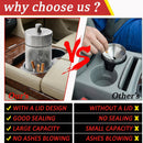 Stainless Steel Auto Ashtrays with Lid Car Ashtray Smell Proof Portable Smokeless Detachable Windproof Extinguished Butt Bucket Ash Tray for Car Cup Holder (Silver)-4