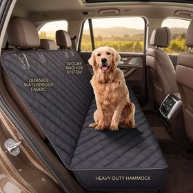 Dog Back Seat Cover Protector for Cars SUV and Trucks with Mesh Window Scratchproof Nonslip and Waterproof Material(Black)