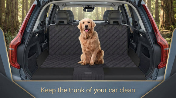 Dog Back Seat Cover Protector for Cars SUV and Trucks with Mesh Window Scratchproof Nonslip and Waterproof Material(Black)