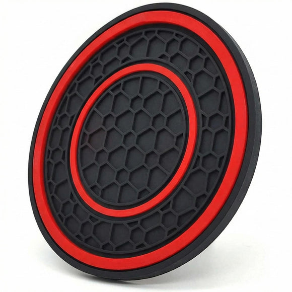 Car Cup Holder Coasters 2 Pack Universal Auto Anti Slip Cup Holder Insert Coaster Car Interior Accessories (Red)